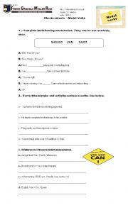 English Worksheet: modals reviwe