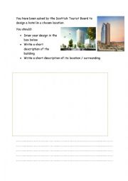 English Worksheet: Design a hotel