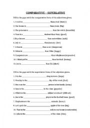 English Worksheet: Comparative and Superlative Exercises