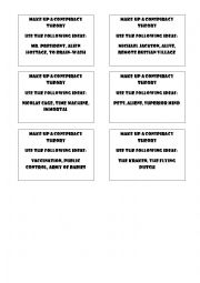 English Worksheet: Create a conspiracy theory 
