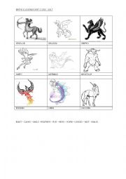 English Worksheet: Describe mythical beasts