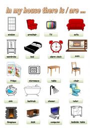 English Worksheet: In my house (furniture)