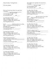 English Worksheet: Ruby Tuesday - Gap fill