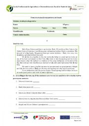 English Worksheet: Diagnostic Assessment