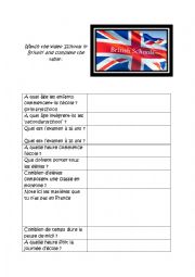 English Worksheet: school in Great Britain