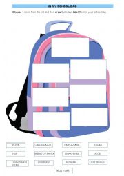 English Worksheet: In my schoolbag