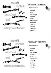 Personality adjectives 