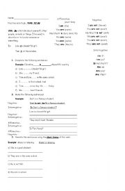 English Worksheet: VERB TO BE TEST 