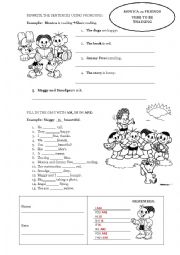 English Worksheet: Verb to be - Simple Present (Monica and Friends)