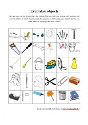 English Worksheet: Everyday objects