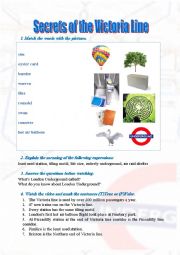 English Worksheet: London. The Tube. Secrets of the Victoria Line.