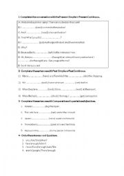 English Worksheet: verbal tenses