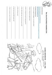 English Worksheet: The Life of George Washington