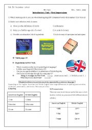 English Worksheet: introductory module: first impressions