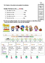 English Worksheet: Ordinal Numbers and Birthdays