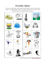 English Worksheet: Everyday objects easy