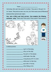 English Worksheet: There+be Past Simple 