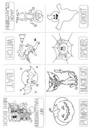 English Worksheet: Mini Book Halloween