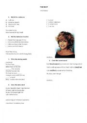 English Worksheet: The Best Tina Turner 