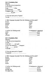 English Worksheet: Vocabulary quiz
