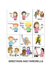 English Worksheet: greetings and farewells