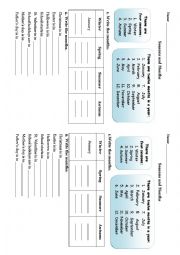 English Worksheet: Seasons and Months