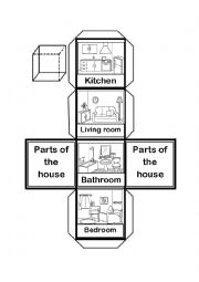 English Worksheet: Parts of the House Cube worksheet