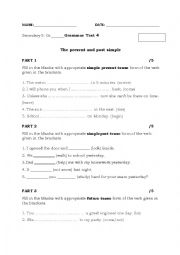 English Worksheet: Grammar Test 4
