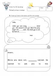 English Worksheet: Taking Messages