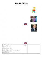 English Worksheet: Who Are They? 