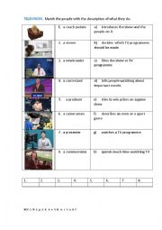 English Worksheet: TELEVISION