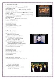 English Worksheet: Bon Jovi - Livin on a Prayer