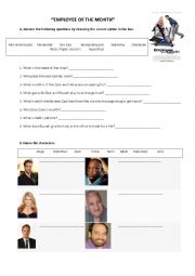 English Worksheet: Employee of the month - film worksheet