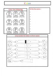 English Worksheet: colors