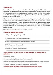 English Worksheet: Reading Comprehension