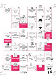 English Worksheet: Game Board Present Simple