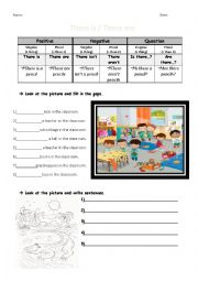 English Worksheet: there is/ there are