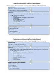 English Worksheet: 2-minute presentation on my favourite band or singer