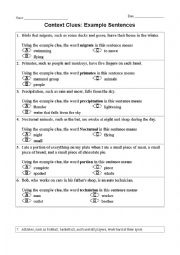 English Worksheet: Context Clues