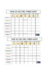 English Worksheet: Feelings chart