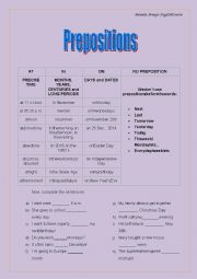 English Worksheet: IN/ON/AT Prepositions of Time 