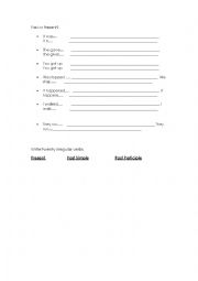 English Worksheet: Past or Present (for warm up)