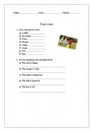 English Worksheet: Plural Form