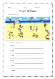 English Worksheet: Present Continuous