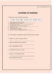 Adverbs of Manner