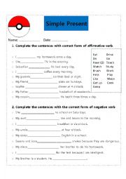 English Worksheet: Present simple practice