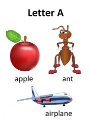 English Worksheet: letter A