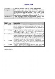 English Worksheet: Dangerous Situations: Part One --- Crime