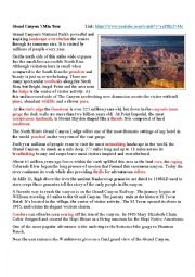 English Worksheet: Grand Canyon 5 Min Tour