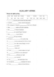 English Worksheet: Auxiliary Verbs